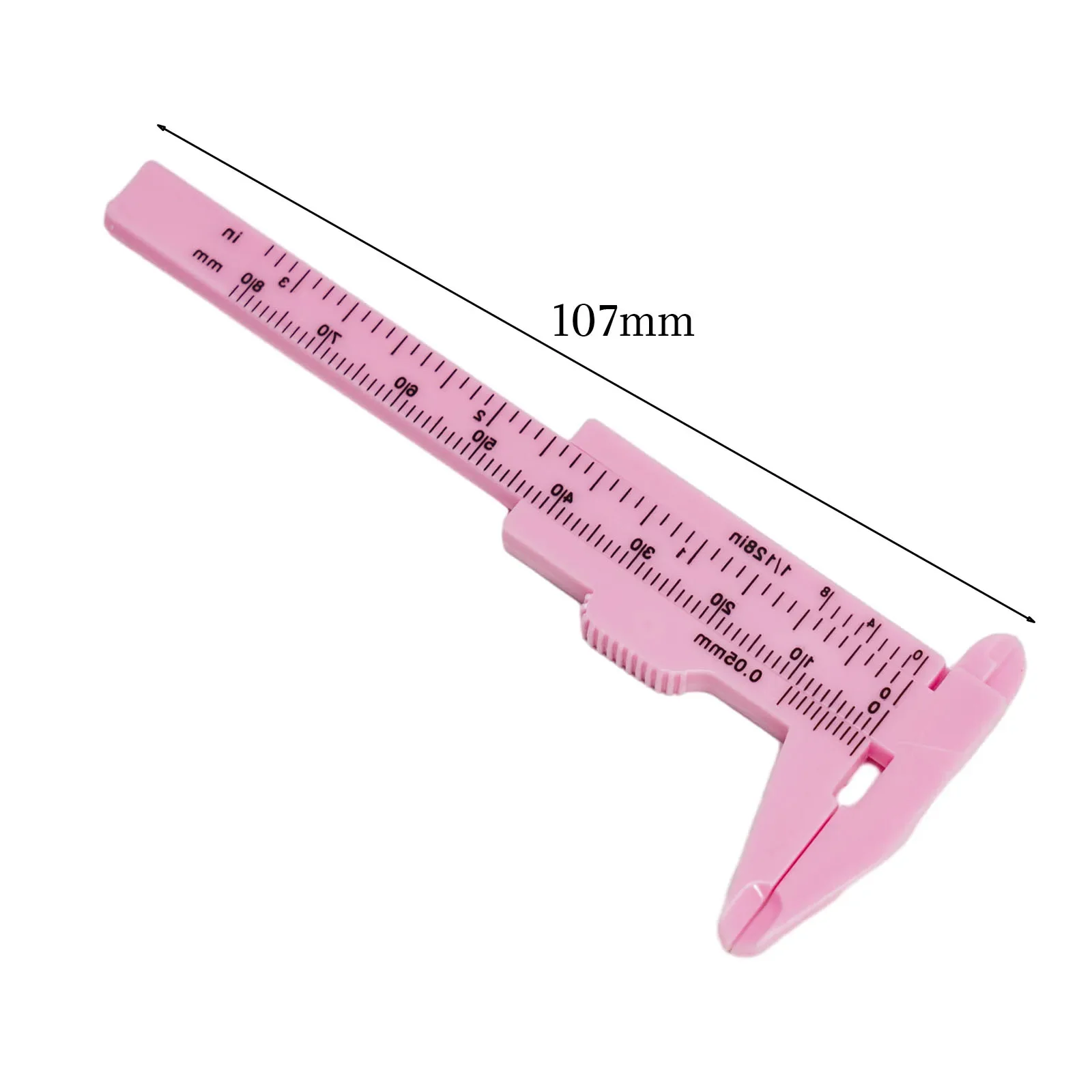 Vernier Calipers 0-80mm Plastic Pink Measuring For Jewelry Measurement School Rustproof Lightweight Measuring Gauging Tools