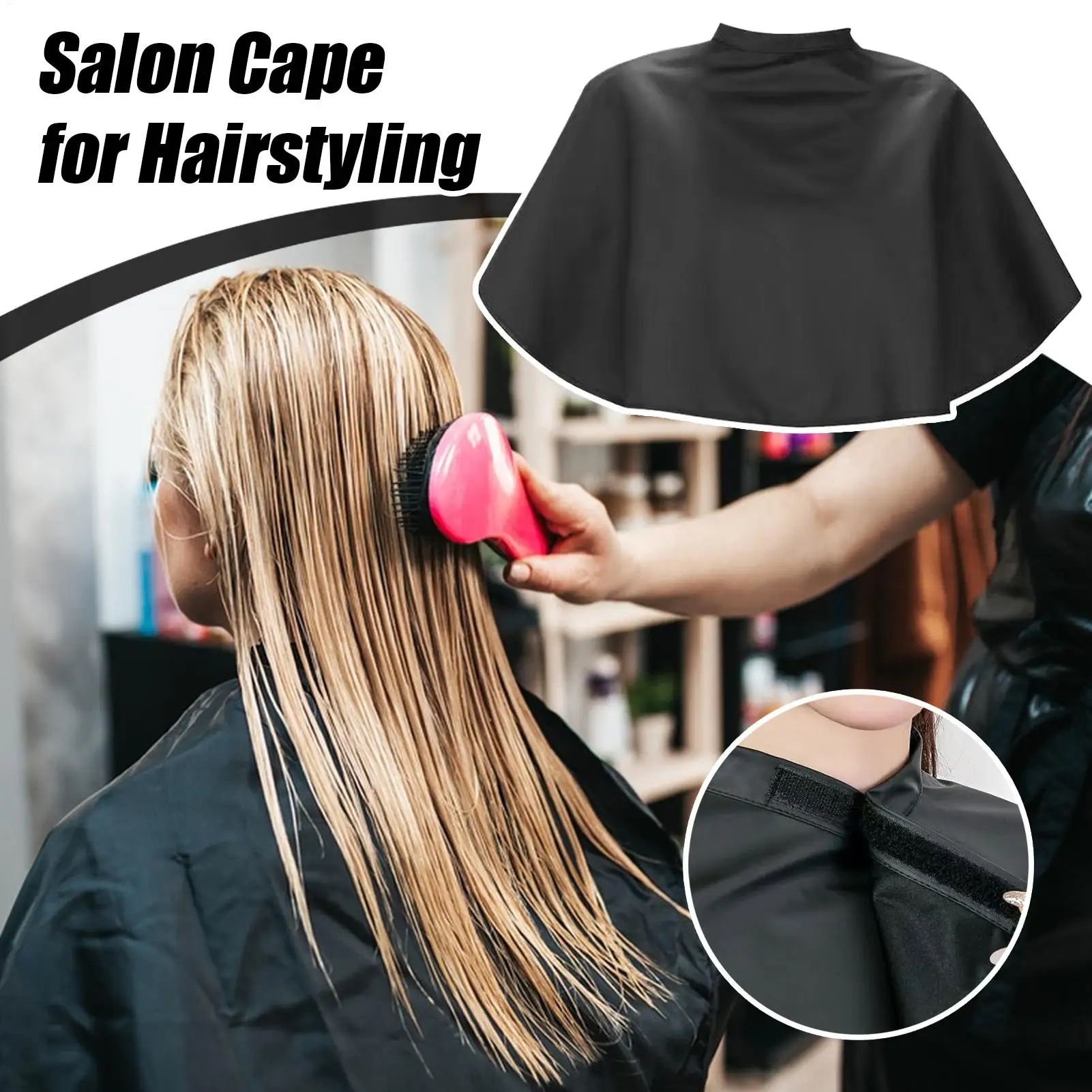 Haircut Capes for Adults Waterproof Salon Capes Adjustable Hairdressing Apron Salon Equipment Black Barber Cape for Home Salon
