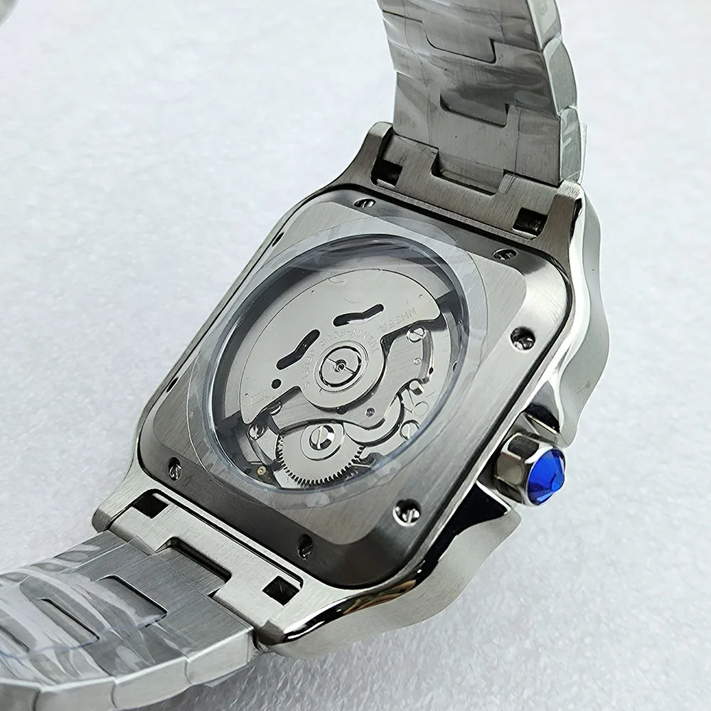 New NH35 F.9.5 dial men's watch Roman square dial 38MM stainless steel men's watch Sandus NH35 movement