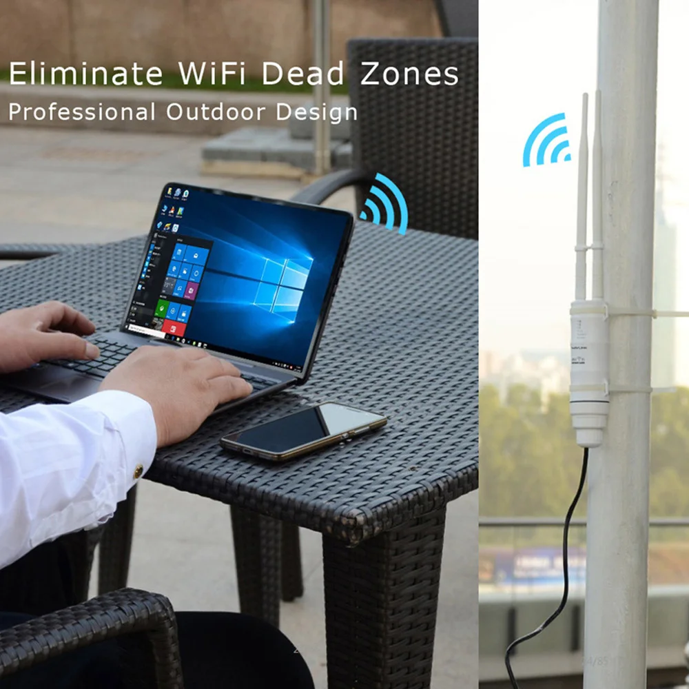 Zewnętrzne WiFi daleki zasięg Extender bezprzewodowy dwuzakresowy 2.4G/5Ghz AC600/AC300 wodoodporny router Wi-Fi/AP/repeater wzmacniacz sygnału POE