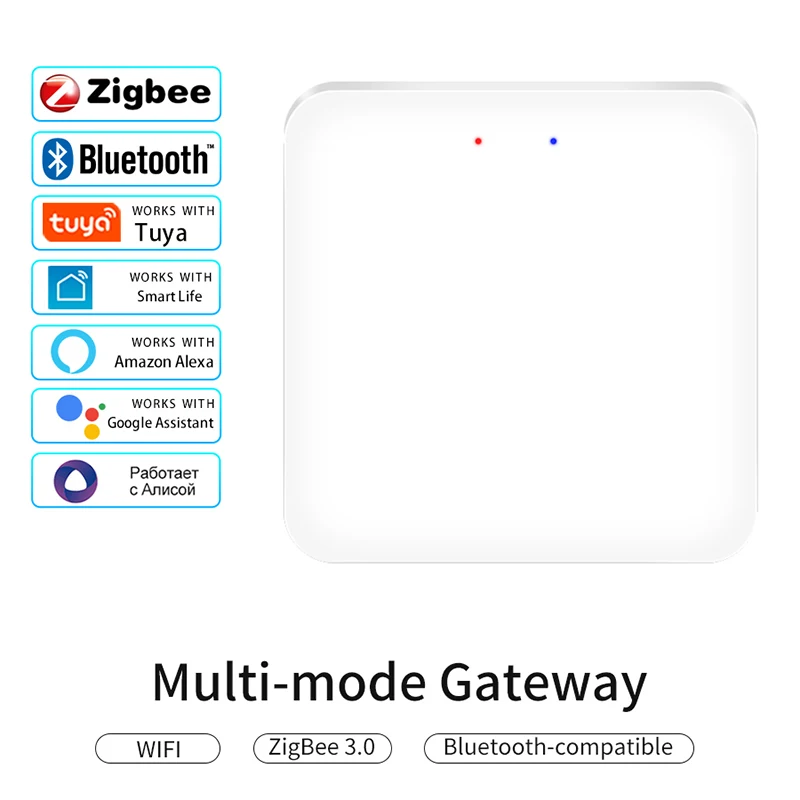 Tuya Smart Multi-Mode Gateway ZigBee WiFi Bluetooth Hub Bridge Smart Life App Control For Alexa Google Home Voice Control