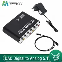 WvvMvv AC3 Audio Digital a analógico 5,1 canales estéreo DAC convertidor óptico SPDIF Coaxial AUX 3,5mm a 6 RCA amplificador decodificador
