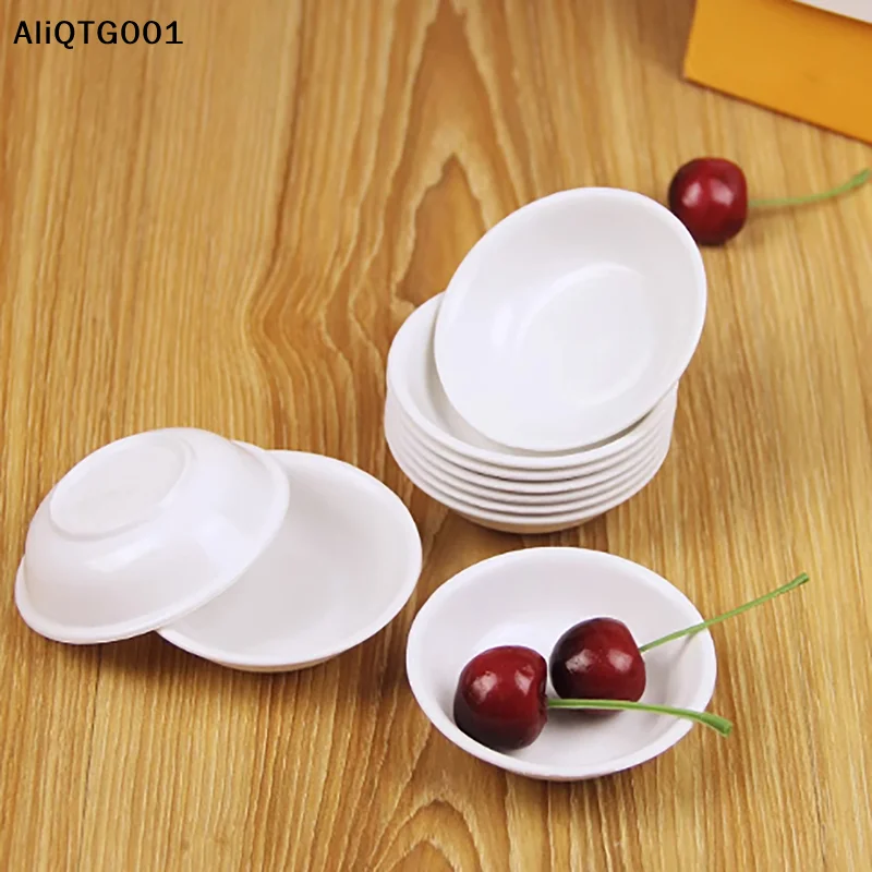 10pcs White Plastic Seasoning Sauce Dishes for Restaurant Home Buffet - Butter Mustard Sushi Vinegar Soy Sauce Bowls