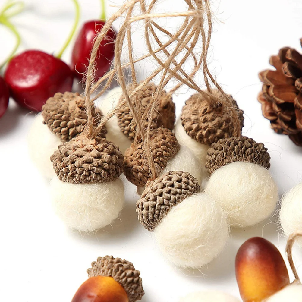 Christmas Acorn Ornaments Tree Felt Acorns Hanging Fall Pine Cones Ornament Pendants Cone Garland Decor Decors Crafts Pom