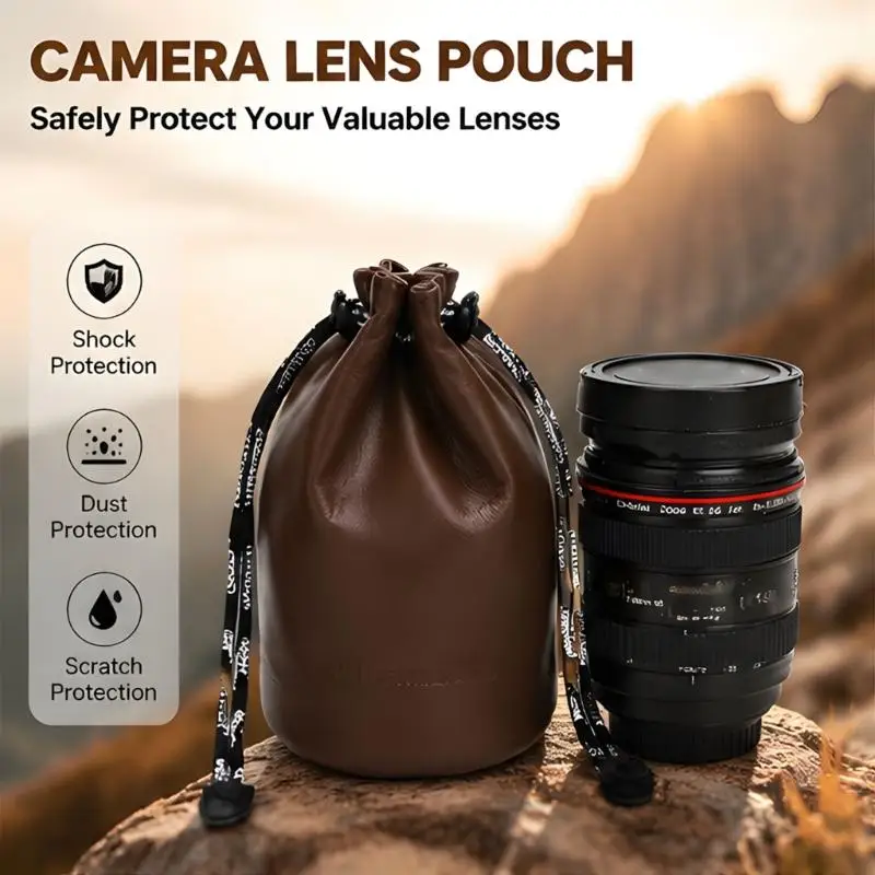Strong Fabric Lens Storage Case With Convenient Access Design For Photography Enthusiasts D2RC