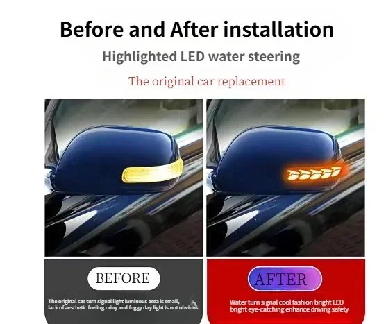 For Toyota avensis t250 2006 mirror turn A touch of blue rearview mirror DRL modified running lights turn signals