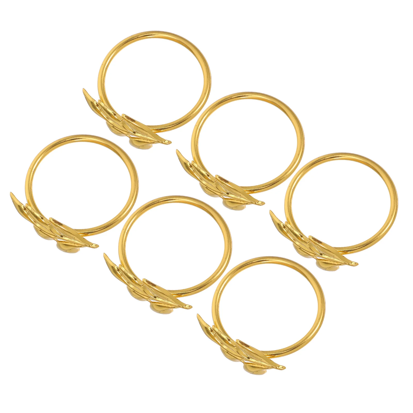 

6Pcs Alloy Napkin Rings Leaf Design Metal Napkin Holder Dining Table Decorations for Wedding Banquets Family Gatherings