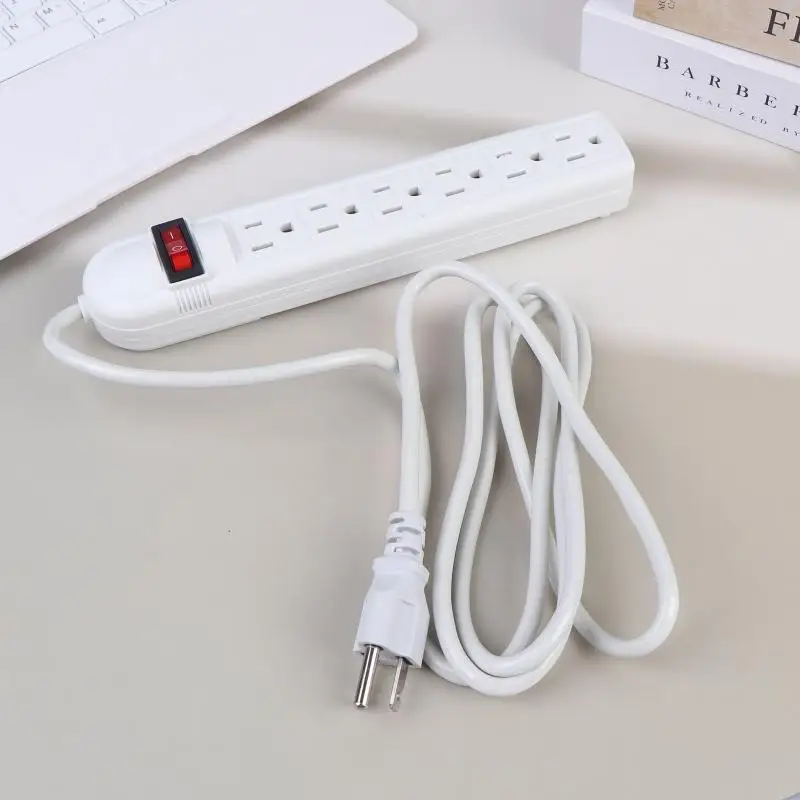 Hot US Power Strip 6 Outlet 2M Surge Protected Extension Cord On Off Switch Safe Socket For Home Office Dorm Electronic Charging