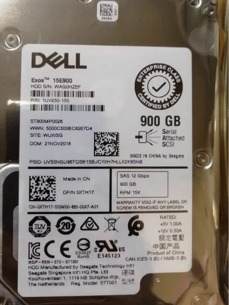 For DELL R730 R740 Server Hard Drive ST900MP0026 900G 2.5 15K SAS 12Gb