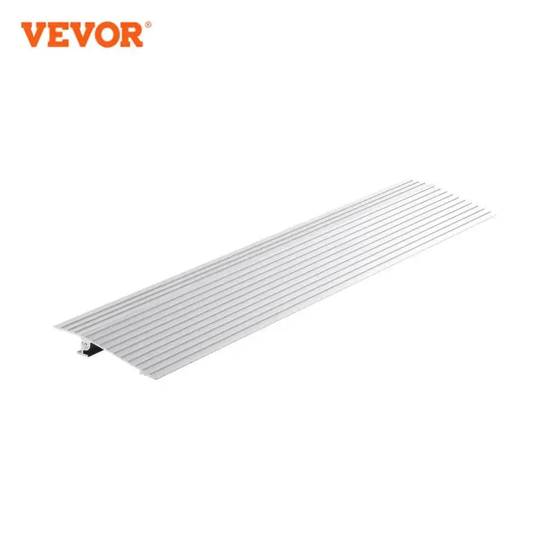 VEVOR 1in-6in 800lbs Door Threshold Ramp Aluminum Adjustable Modular Cable Protector Ramp for Doorways Wheelchairs Scooters