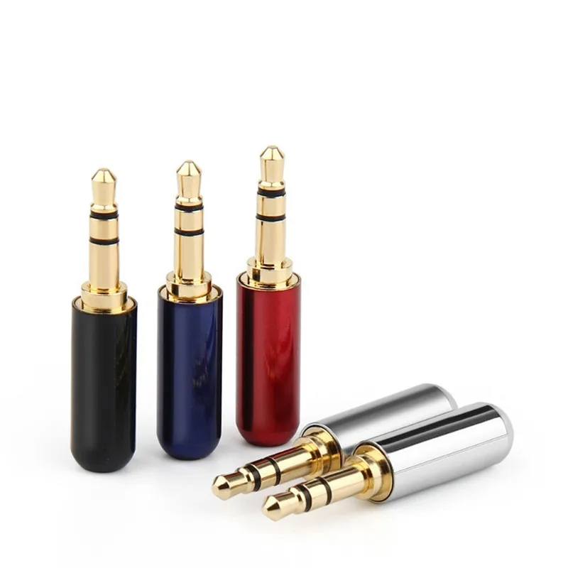 Jack 3.5 mm 3 Pole Stereo Audio Connector 3.5mm Headphone Plug Microphone Connectors Soldering Earphone Speaker Wire Multi Color