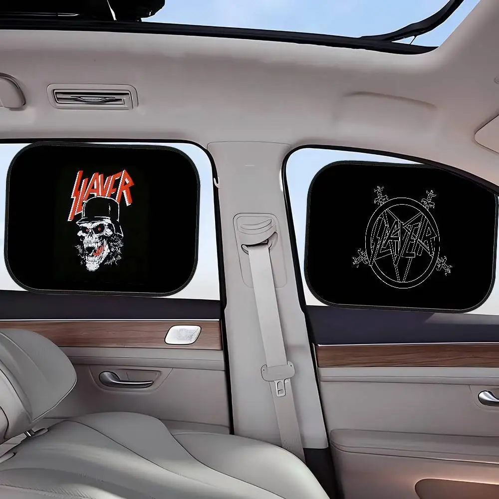 

Slayer Heavy Metal Band Logo Sun Shade Cover For Car Side Window Electrostatic Curtains Sun Protection For Baby 99.9% UV Blocker