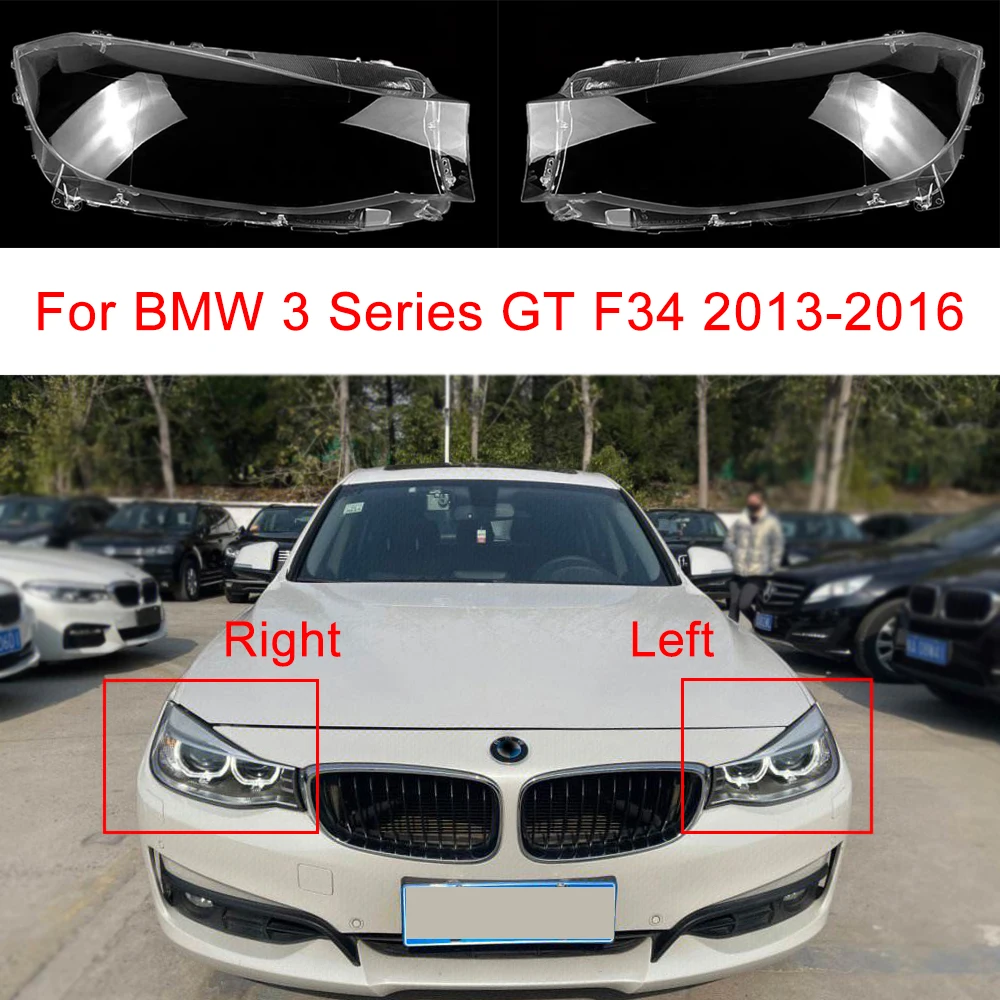 For BMW 3 Series GT F34 2013 2014 2015 2016 Headlight Lens Cover Transparent Glass Lampshade Headlamp Shell Plexiglass