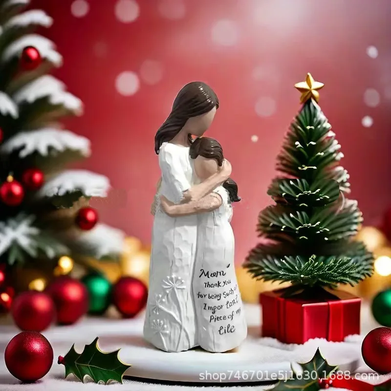 

‌Emotional Mother-Daughter Hug Resin Sculpture - Ins Style Home Decor & Heartwarming Gift