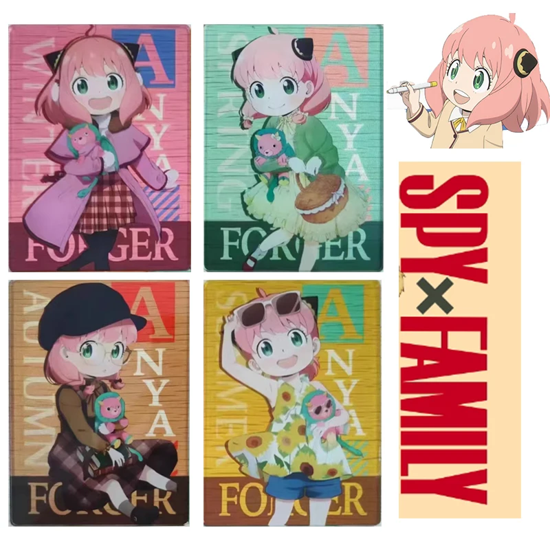 SPY-FAMILY DIY CARDS Ferrule Anya Forger Anime Boy Collectible Card Case Transparent acrylic ornaments Holiday gifts