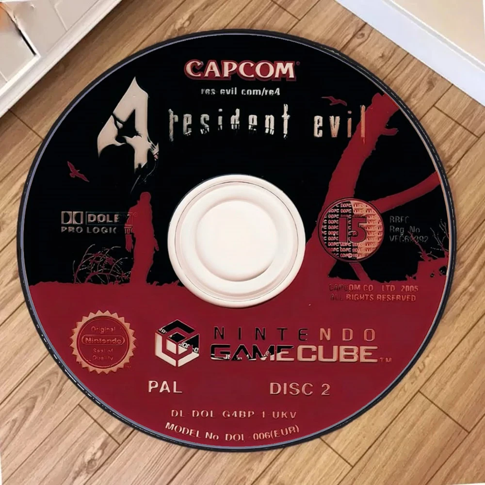 

Horror Game DVD Inspired Design Round Carpet for Gamers Stylish Home Decor Perfect for Bedroom and Game Room Festivals Gift