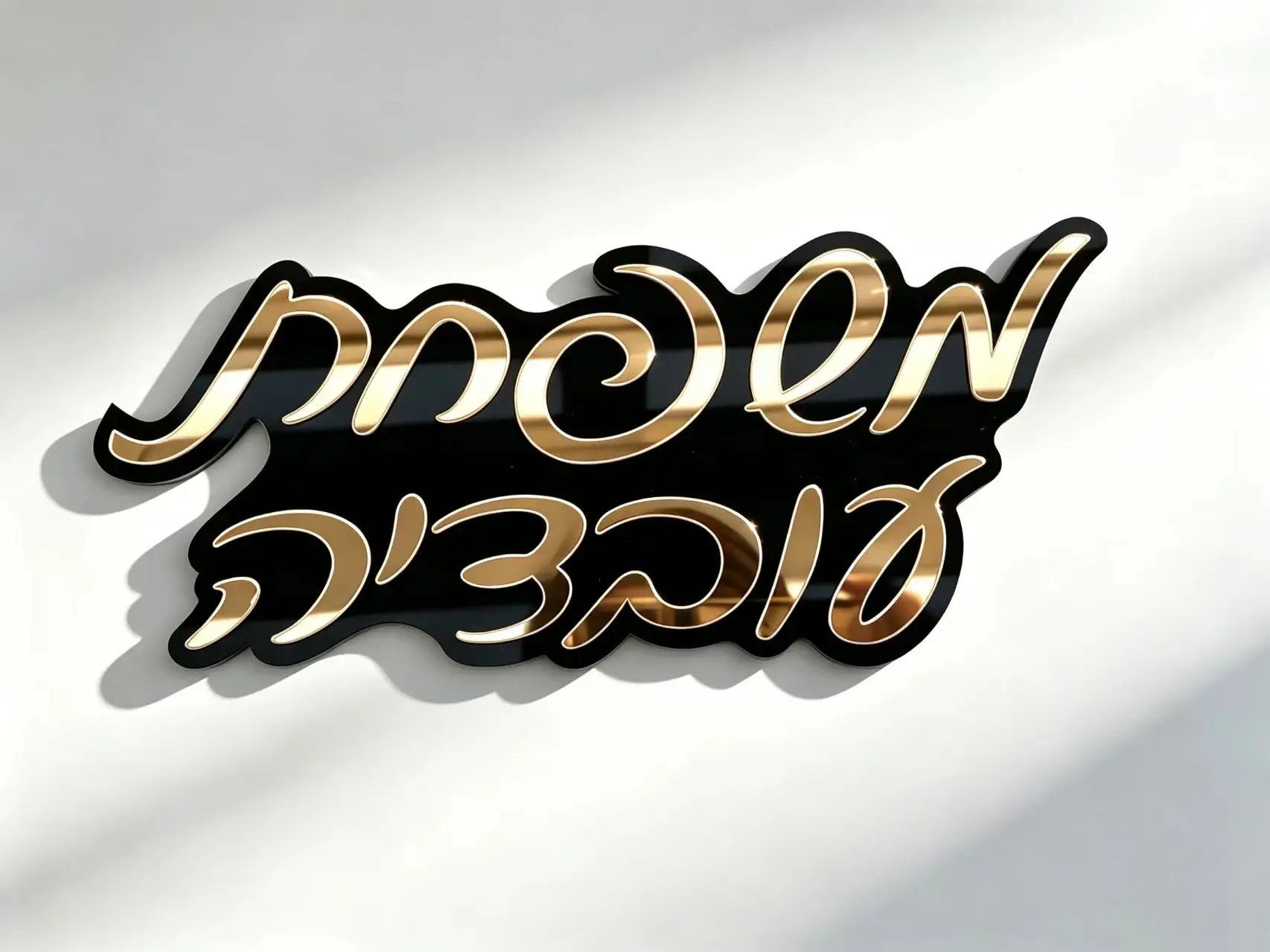 Personalized Hebrew Custom Name Sign, 3D Acrylic Door Plaque