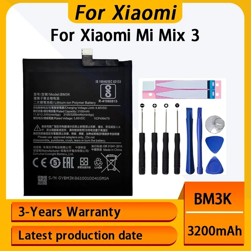 Fast Shipping 3200mAh Battery BM3K For Xiaomi Mix3 Mix 3 Mi Mix 3 Mix3 Phone Battery Batteries Bateria Batterij +Free Tools