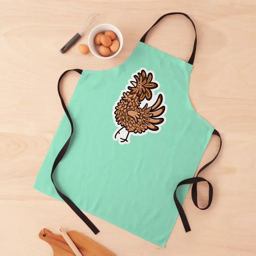 Pretty Polish Chickens Hens Poultry - Gold Laced Frizzle Apron Women's Kitchen custom women's kitchen Apron