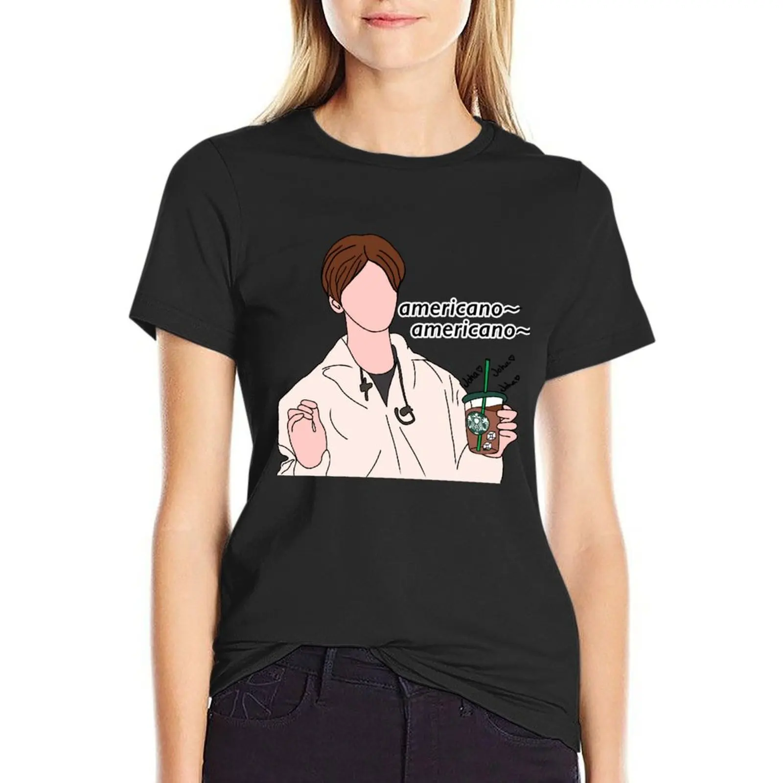 Hyunjin's Ice Americano T-Shirt cute clothes graphics plus size tops t shirts for Womens