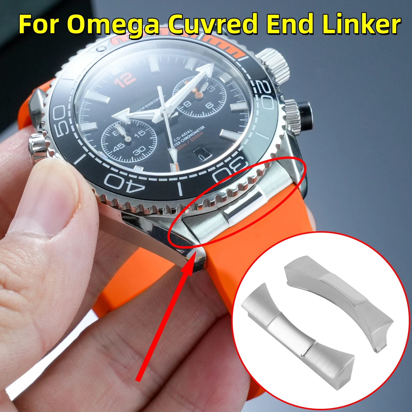 

Stainless Steel Watch End Links For Omega Seamaster 300 600 Curved Watch Band Adapter Connector Replacement Parts Accessories