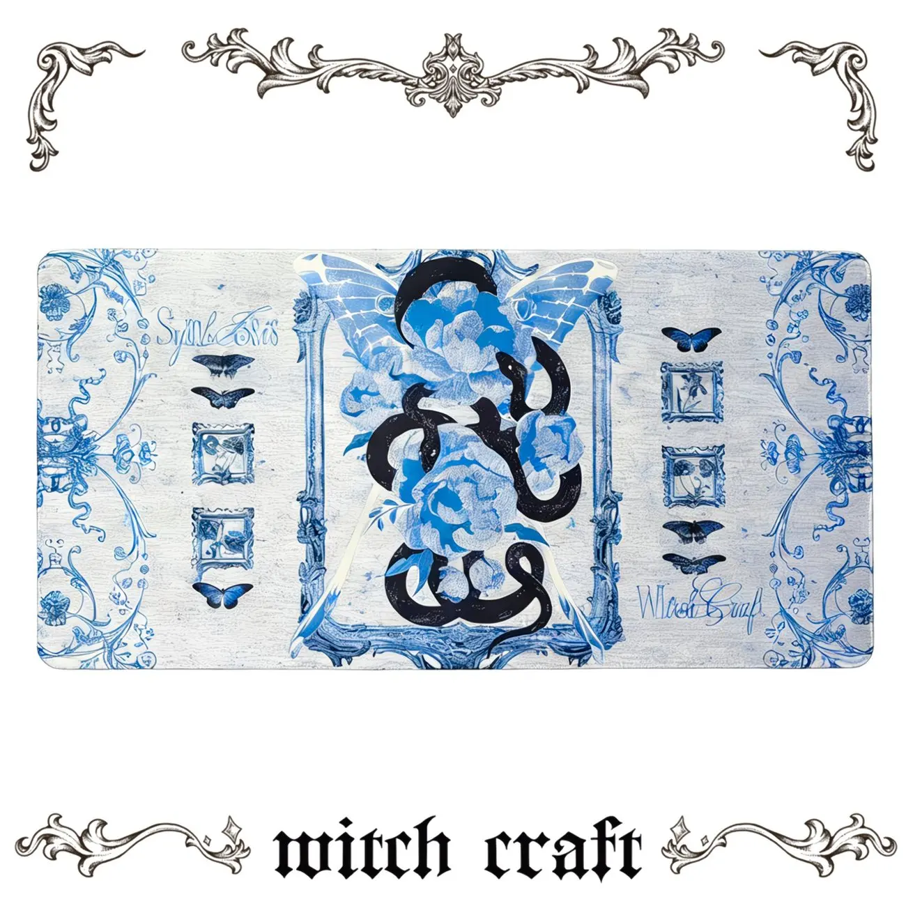 Gothic Style Dark Subculture Leather Mouse Pad Non-Slip Waterproof Desk Mat Comfortable Office Game Mousepad Desk Mat PC Laptop