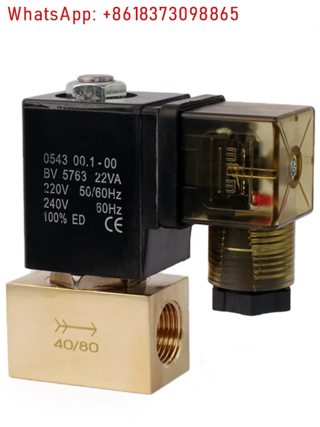 JT22-02 Small two-position two-way high-pressure solenoid valve Normally closed pressure 8Mpa water valve Air valve AC220VDC24V