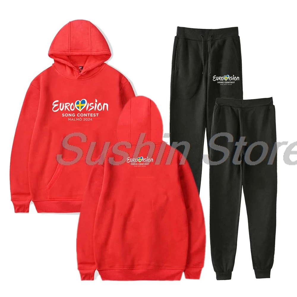 Conjunto de moletom e calça de moletom masculino e feminino, Hoodie, Calças Jogger, Sets de 2 peças, Canção europeia, Merch, 2021