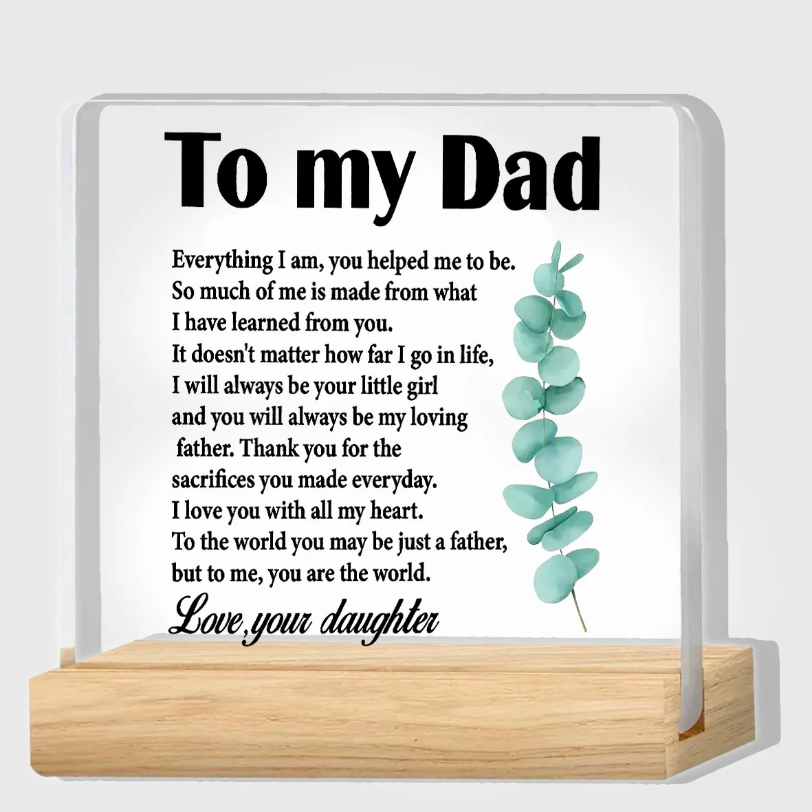 The Best Gift for Dad, Send a Gift to Dad, Birthday Christmas Father's Day Gift to Dad,  Acrylic Desk Decorations
