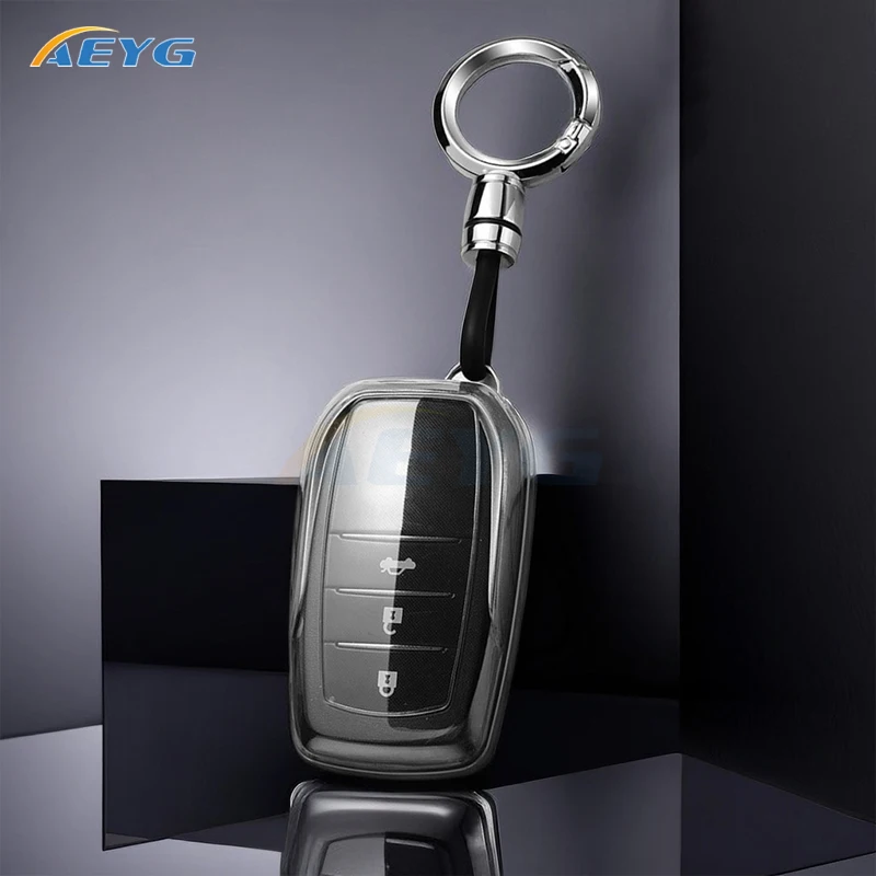 Car Key Case Shell For Toyota Corolla SE 2023 Camry 50 55 TLC200 Yaris Land Cruiser Prado150 RAV4 Venza SIENNA Keyless Keychain