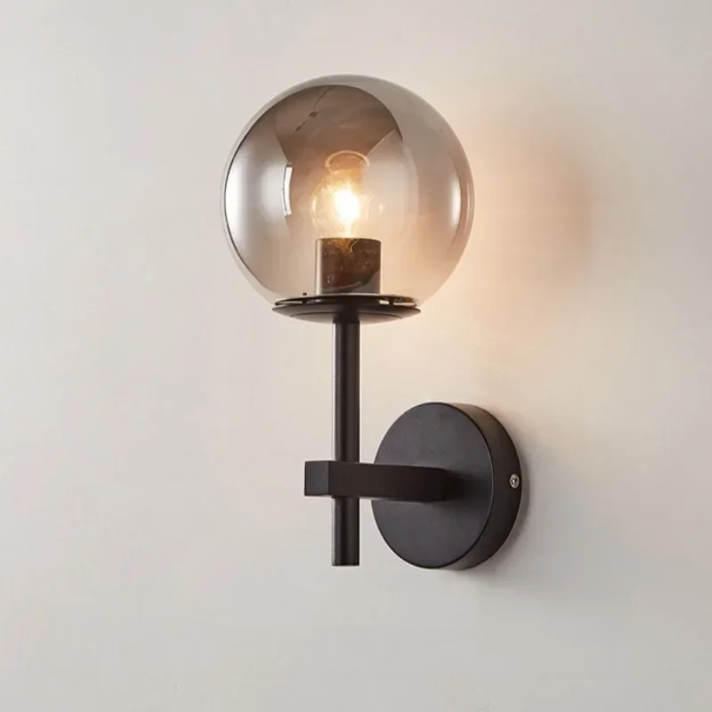 GEFENSI Luxury Living Room Electroplated Bedroom Bedside Wall Lamp Modern Creative Sofa Wrought Iron Decorative Background Light