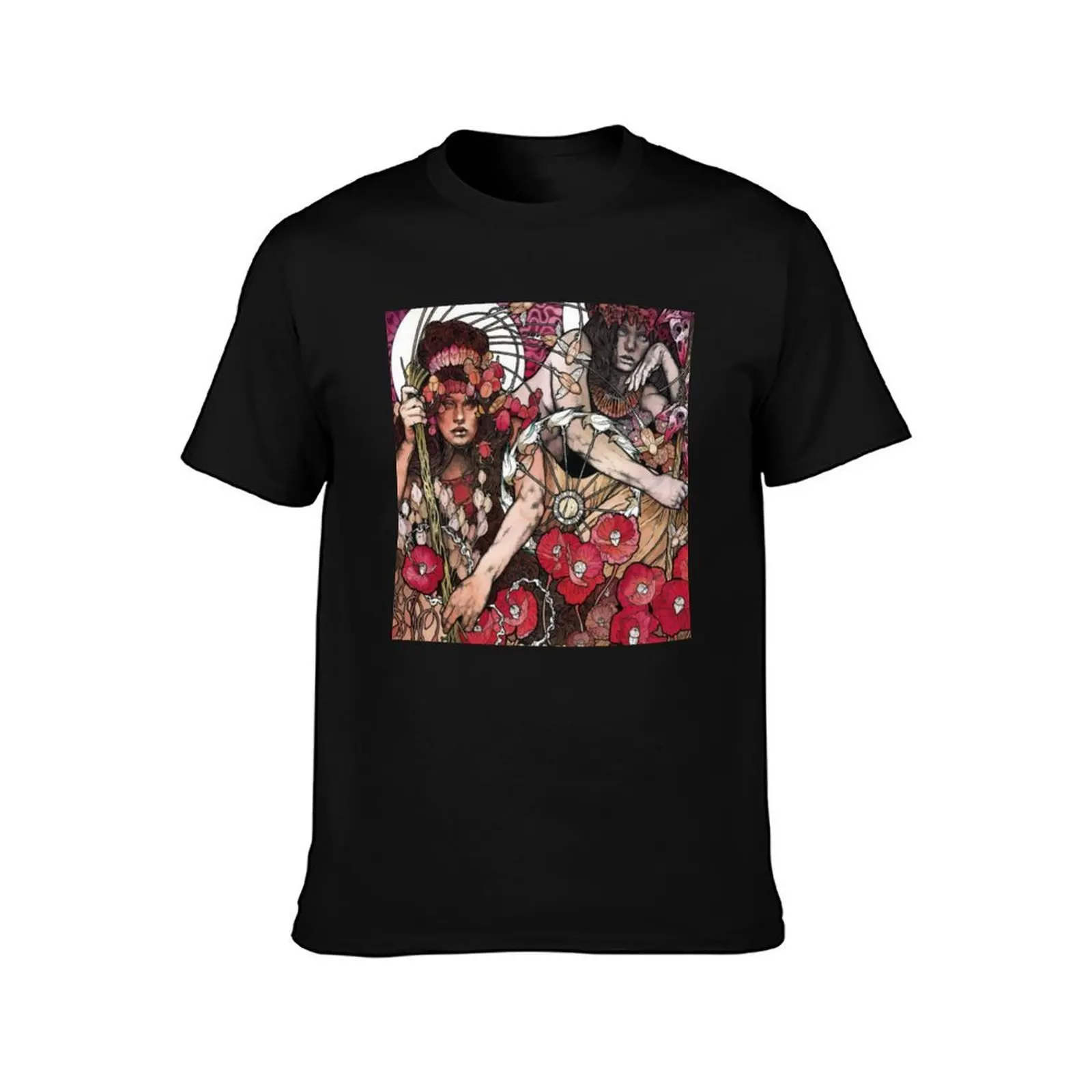 Baroness: Red T-Shirt, Summer Casual Cotton Tee, Oversized Streetwear Tops, Vintage Graphic Print, Loose Fit Short Sleeve