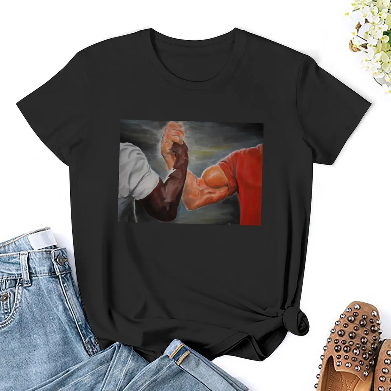 Camiseta Epic Handshake Meme para mujer, camisetas vintage de secado rápido