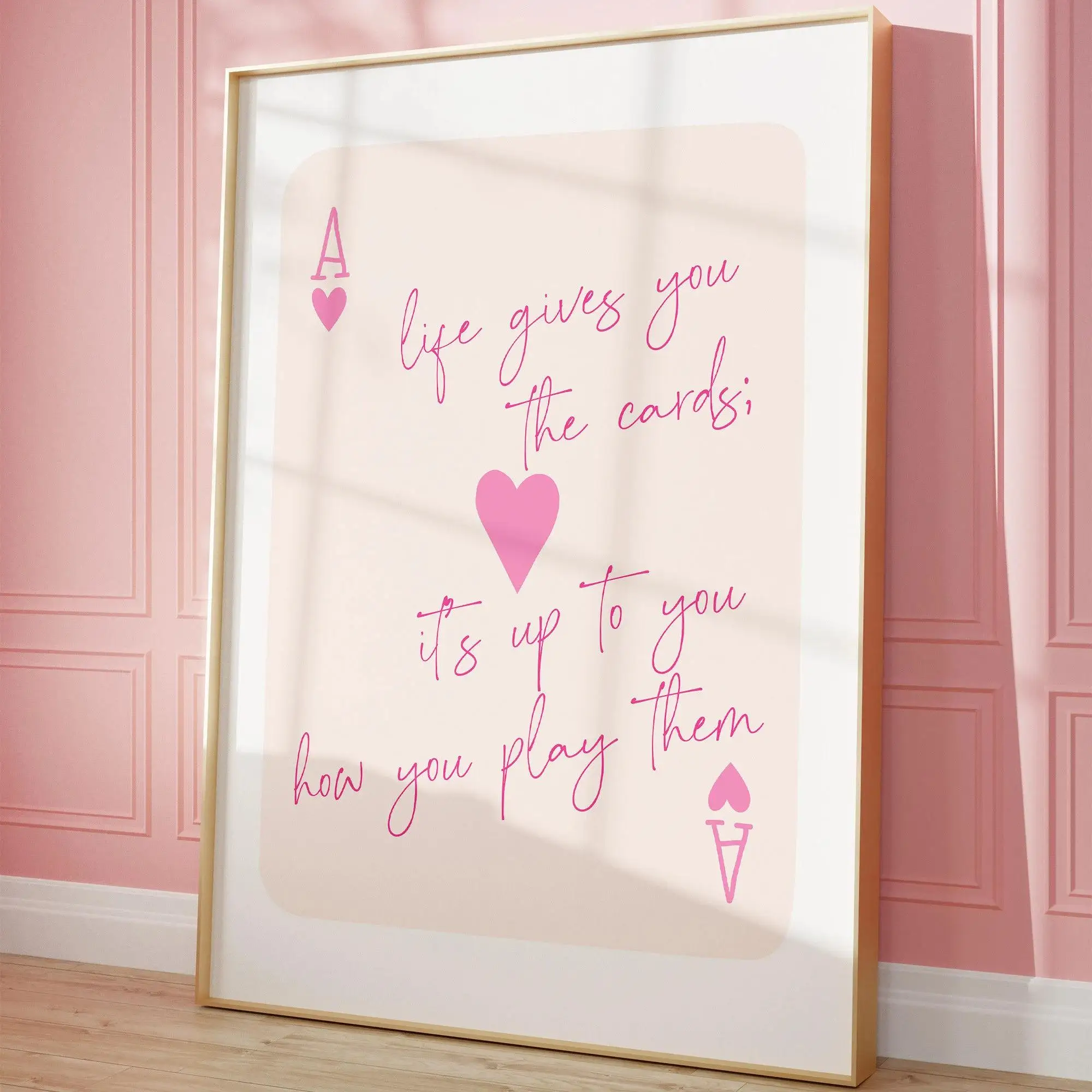 1 قطعة بطاقة الآس أقوال إيجابية طباعة موضة قماش جدار الفن قماش طباعة ديكور جمالي خمر غرفة نوم لطيف ملصق جدار الفن #4