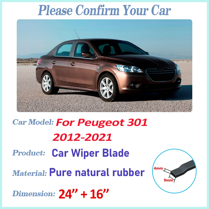 

Для Peugeot 301 2014 экран 2015 2018 автомобильные аксессуары 2012-2021 автомобильные передние щетки стеклоочистителя прочный шумоподавление стеклоочистителя