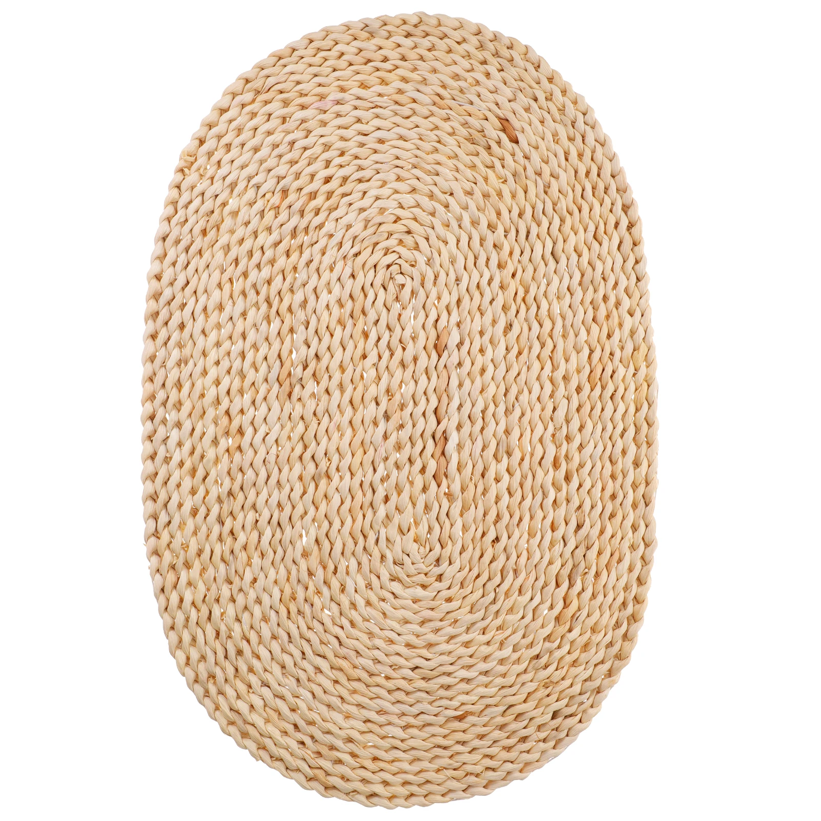 

Oval Braided Straw Placemats Heat Resistant Woven Cutlery Cushion Dining Table Rustic Decorative Place Mat Household Use