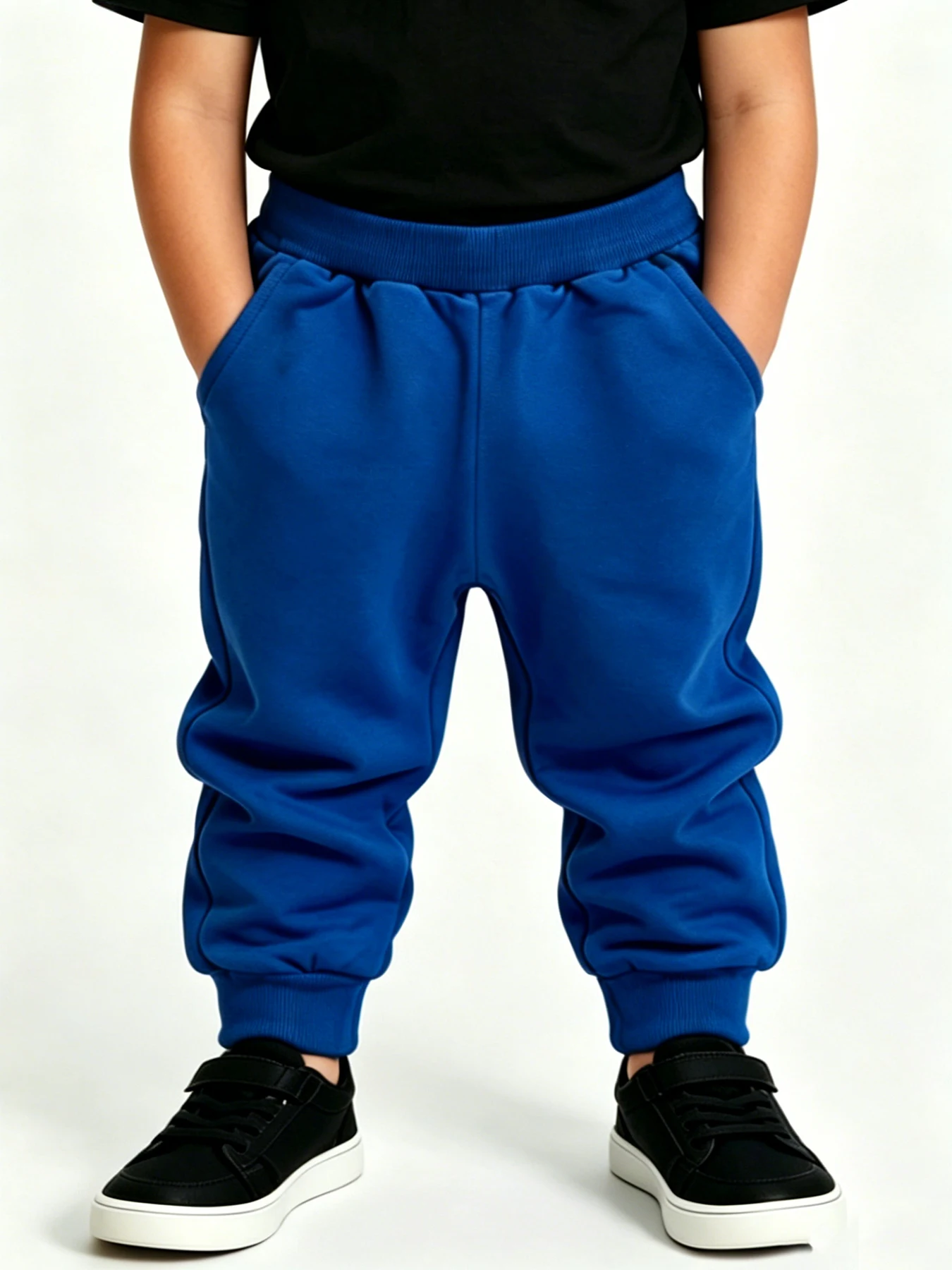 4 PCS Random Boys Girls Solid Color Sports Pants Elastic Waistband Sweatpants Loose Fit Daily Jogging Trousers For Four Season