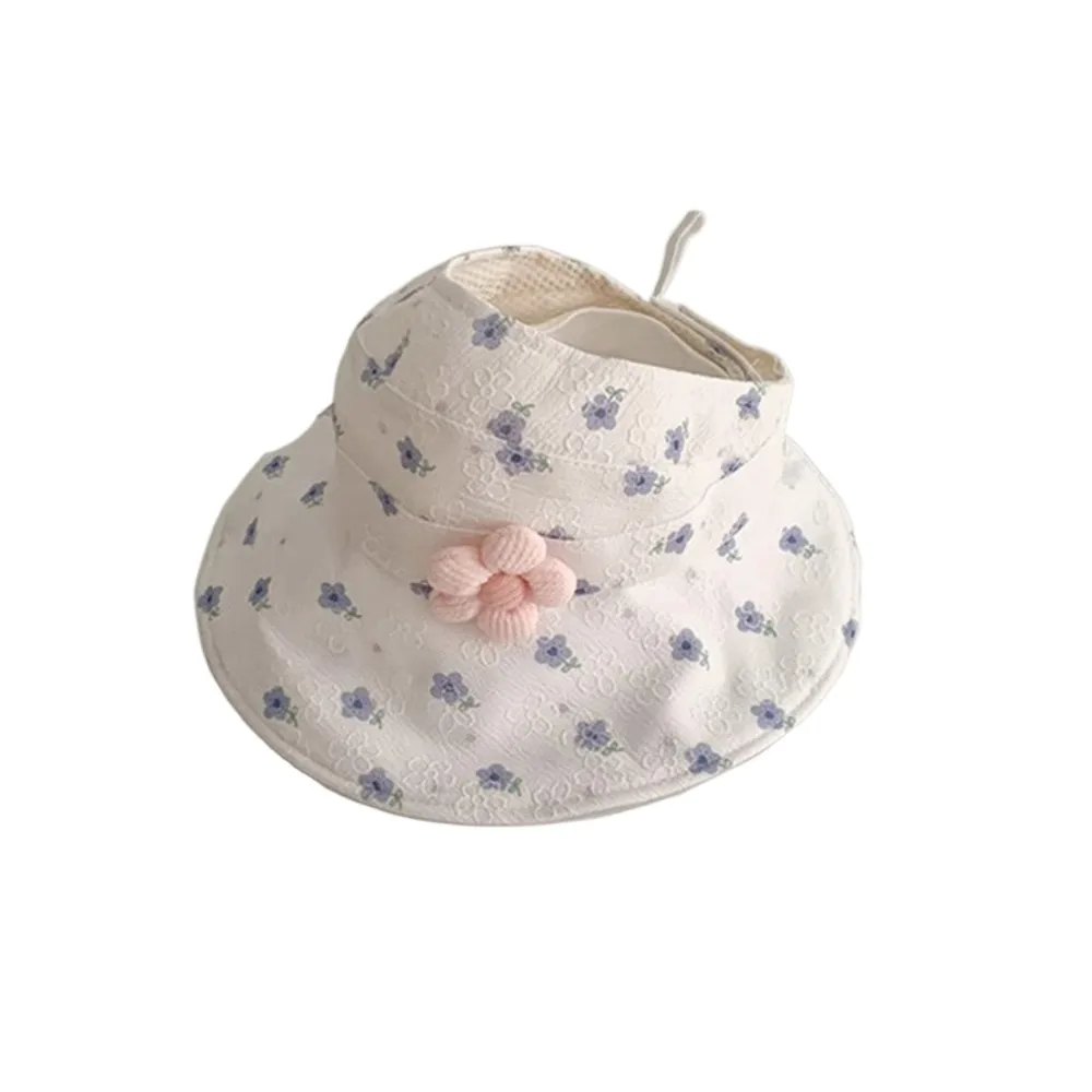 

Soft Korean Style Empty Top Kids Sunhat Wide Brim Breathable Baby Sun Shading Hat Cotton Flower Children's Fisherman Hat Kid