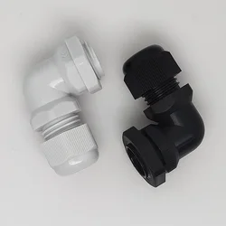 1pcs M12/M16/M20/M25 Nylon Waterproof 90 Degrees Cable Gland Wire Fitting Plastic Range Cable Entry