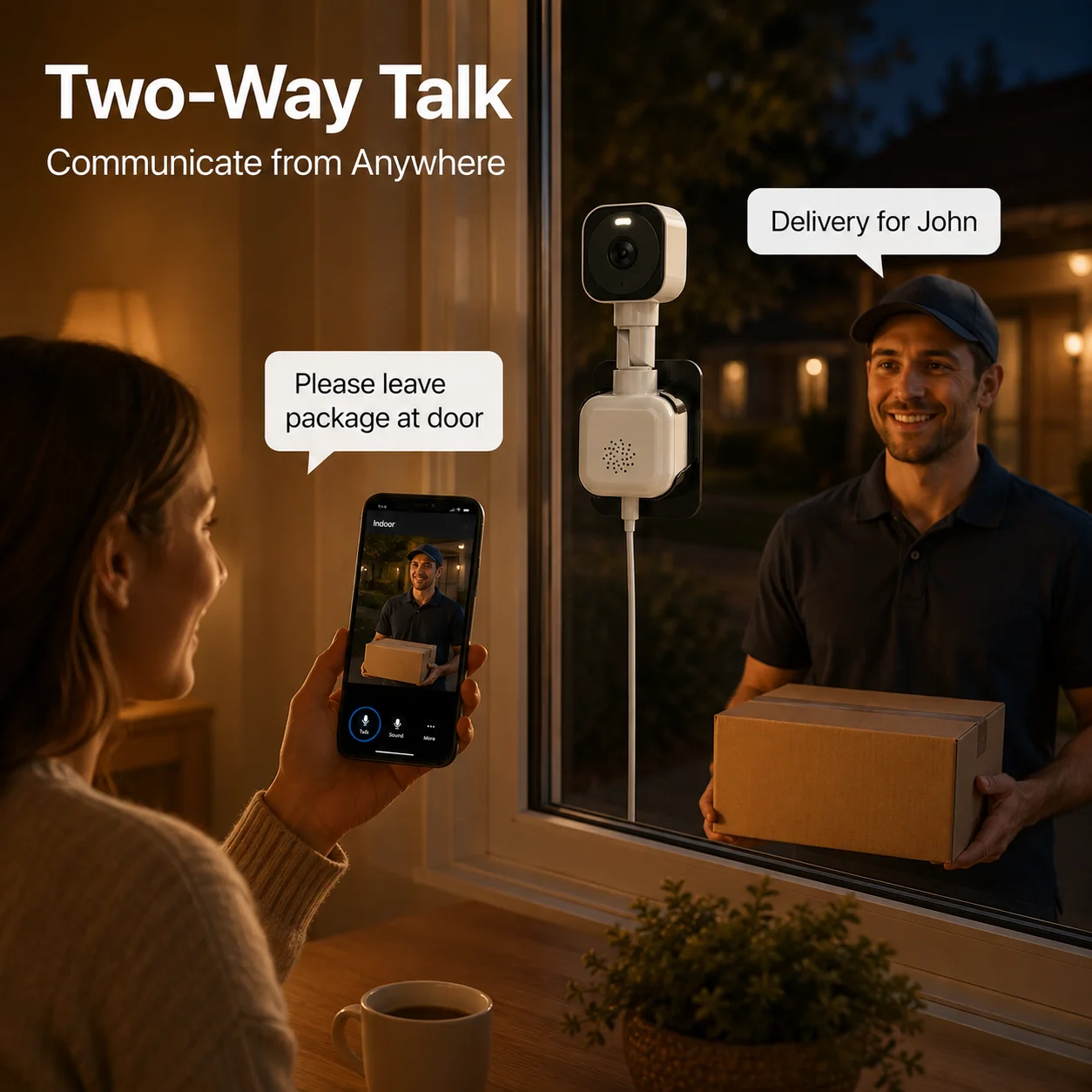 Indoor Outdoor 5MP Dual-lens Window Security Camera 5G WiFi Monitor with Human Detection for Home CCTV Video Surveillance Use