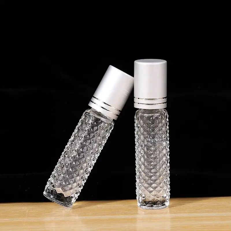 Botellas de vidrio con rodillo para aceites esenciales, botes vacíos rellenables transparentes a prueba de fugas, contenedores enrollables de masaje, 1 piezas, 10ML, nuevo