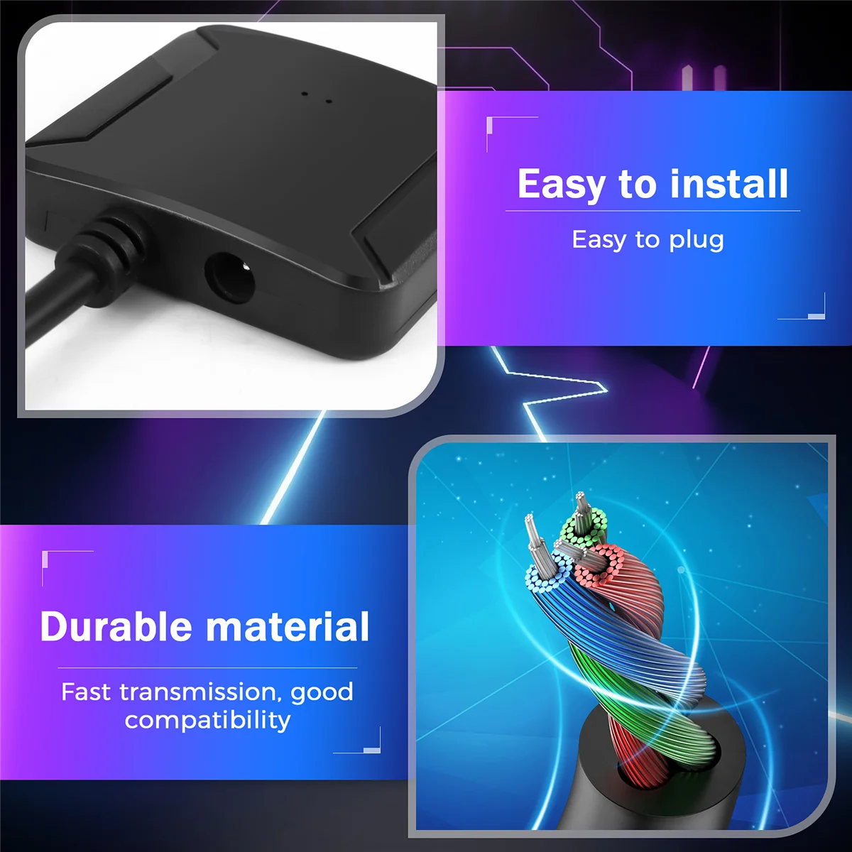 Cabo de dados ABSQ-USB para Sata, cabo adaptador de disco rígido SATA USB3.0 Easy Drive de 2,5/3,5 polegadas (plugue dos EUA)