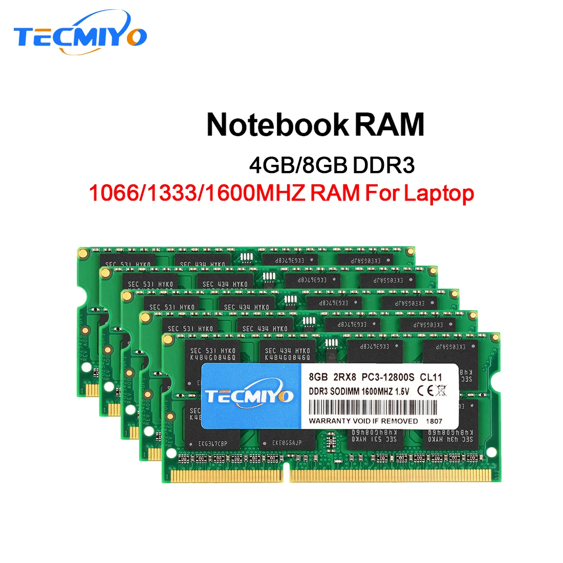 DDR3 Laptop - Green 1600MHz 1.35V 1.5V Memory 1PCS Non-ECC