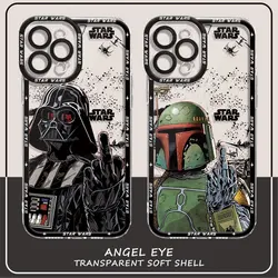 Custodia per telefono Stars Anime Wars per iPhone 7 8 XR 13 Mini 11 12 Pro XS Max 14 Pro Max SE 15 Plus Cover in TPU trasparente morbida