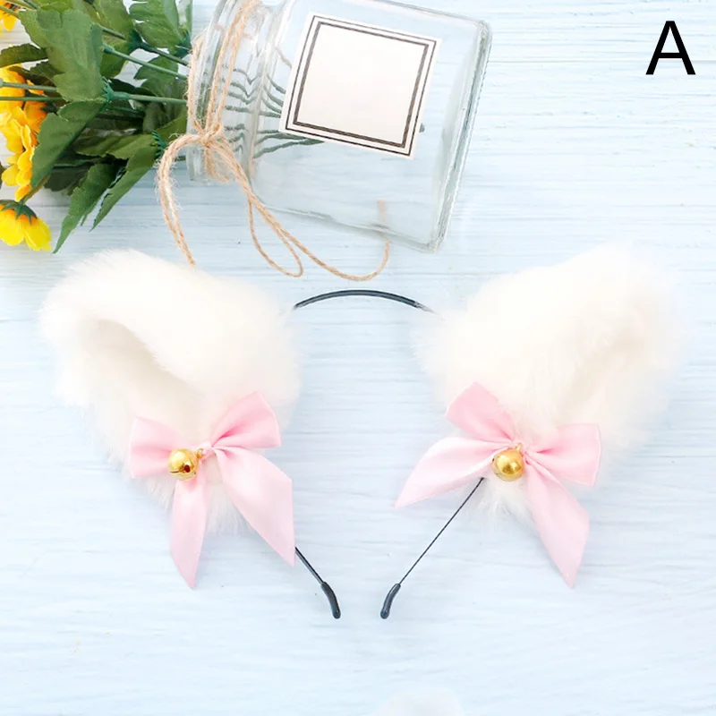 Cute Animal Fox Cat Ear Hair Hoops fascia Cosplay Masquerade Party Hairband Girls Halloween copricapo Lolita accessori per capelli