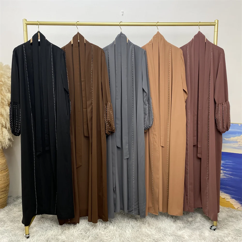 Arab Turkey fashion hot new cardigan dress nail beads loose style Muslim women fashion elegant temperament women\'s wear