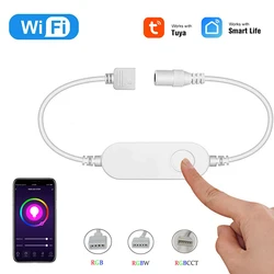 Wifi Tuya MINI akıllı LED denetleyici DC 5V 12V 24V USB Dimmer tek renk CCT RGB RGBW rgbparlaklığı azaltılabilir LED şerit için uygun