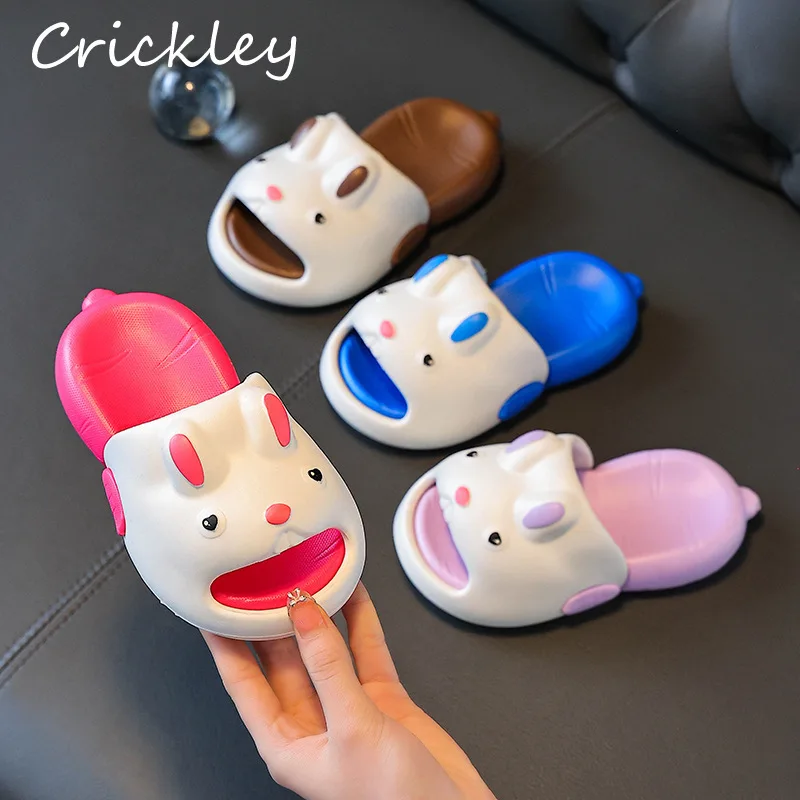 

Cartoon Rabbit Children Slippers Cute EVA Waterproof Boys Girls Slippers 2026 Summer Soft Sole Non Slip Kids Beach Shoes