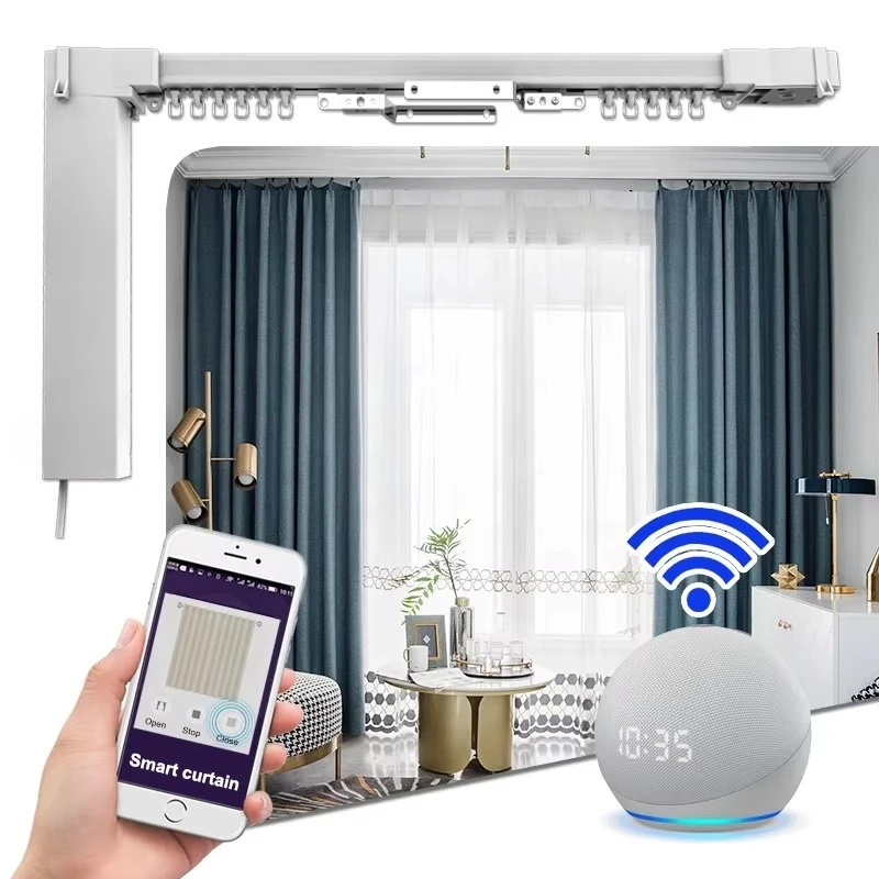 

Easy to install smart home automatic curtains remote control wifi curtains for hotels