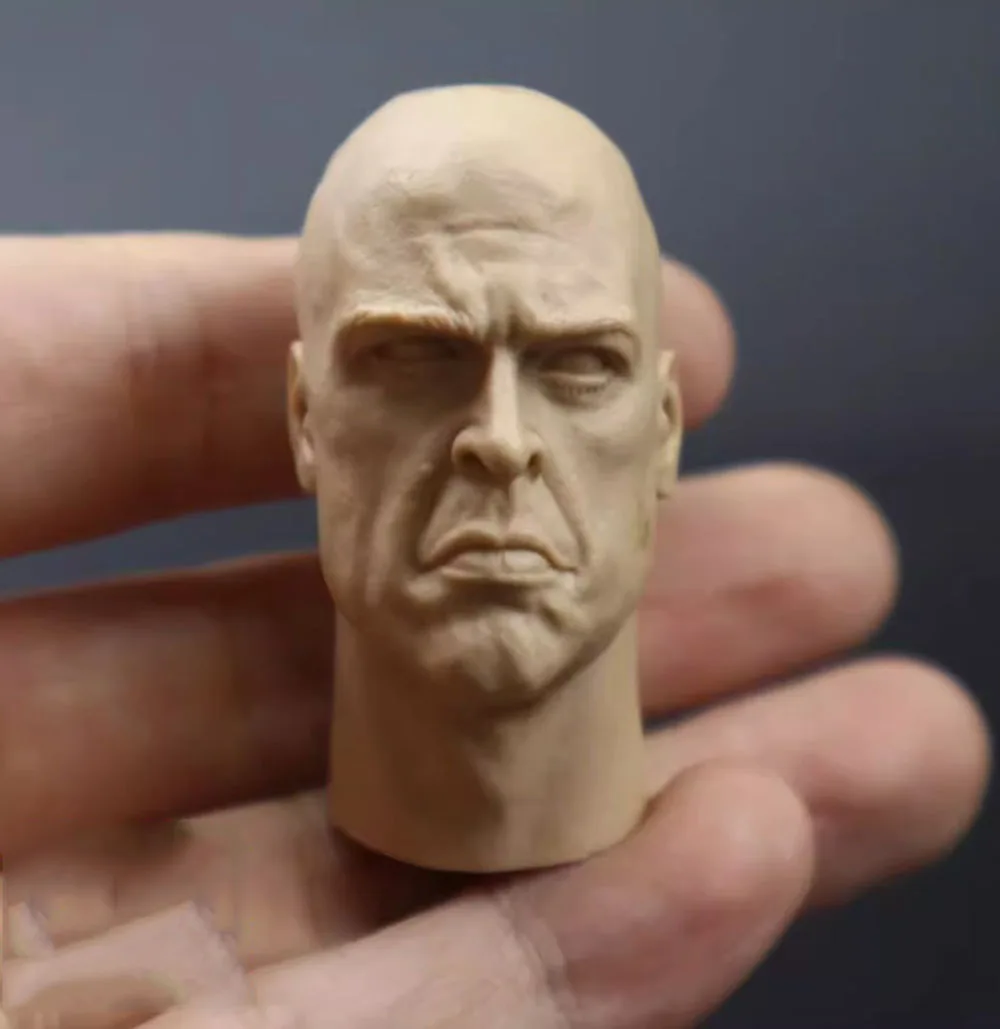 1/6th White Unpainted Head Sculpt Head Carving Monster Guy Male Toys Model For 12